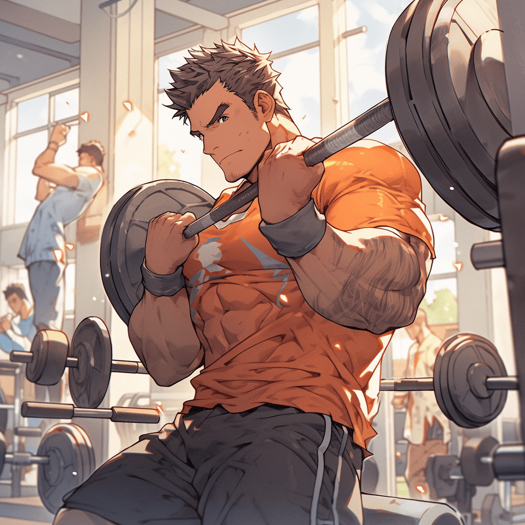Advanced Chinese Reading Practice — Exercise a man lifting weights